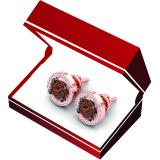 0.50 Carat (Ctw) 10K Rose Gold Round Champagne & White Diamond Ladies Cluster Style Stud Earrings 1/2 CT