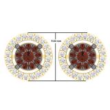 0.50 Carat (Ctw) 10K Yellow Gold Round Champagne & White Diamond Ladies Cluster Style Stud Earrings 1/2 CT