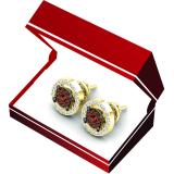 0.50 Carat (Ctw) 10K Yellow Gold Round Champagne & White Diamond Ladies Cluster Style Stud Earrings 1/2 CT