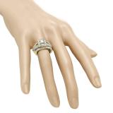 0.95 Carat (Ctw) 14K Yellow Gold Princess & Round Cut White Diamond Ladies Split Shank Milgrain Bridal Engagement Ring With Matching Band Set