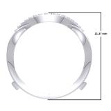0.20 Carat (Ctw) 10K White Gold Round Cut Diamond Ladies Anniversary Wedding Band Enhancer Guard Double Chevron Ring 1/5 CT