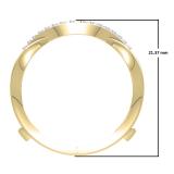 0.20 Carat (Ctw) 10K Yellow Gold Round Cut Diamond Ladies Anniversary Wedding Band Enhancer Guard Double Chevron Ring 1/5 CT