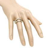 0.20 Carat (Ctw) 10K Yellow Gold Round Cut Diamond Ladies Anniversary Wedding Band Enhancer Guard Double Chevron Ring 1/5 CT