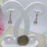 1.65 Carat (Ctw) 10K Rose Gold Oval Morganite & Round White Diamond Ladies Infinity Dangling Drop Earrings