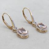 1.65 Carat (Ctw) 14K Rose Gold Oval Morganite & Round White Diamond Ladies Infinity Dangling Drop Earrings