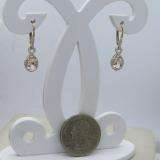 1.65 Carat (Ctw) 14K Rose Gold Oval Morganite & Round White Diamond Ladies Infinity Dangling Drop Earrings
