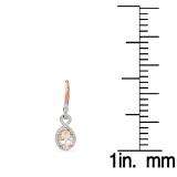 1.65 Carat (Ctw) 14K Rose Gold Oval Morganite & Round White Diamond Ladies Infinity Dangling Drop Earrings