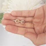 2.50 Carat (Ctw) 10K Rose Gold Round Morganite & White Diamond Ladies Halo Style Stud Earrings