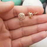 2.50 Carat (Ctw) 10K Rose Gold Round Morganite & White Diamond Ladies Halo Style Stud Earrings