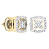 0.25 Carat (Ctw) 14K Yellow Gold Round White Diamond Ladies Stud Earrings 1/4 CT