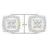 0.25 Carat (Ctw) 14K Yellow Gold Round White Diamond Ladies Stud Earrings 1/4 CT