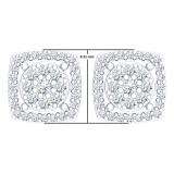 0.50 Carat (Ctw) 14K White Gold Real Round Cut White Diamond Ladies Cluster Stud Earrings 1/2 CT