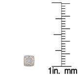 0.50 Carat (Ctw) 18K Rose Gold Real Round Cut White Diamond Ladies Cluster Stud Earrings 1/2 CT