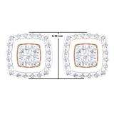 0.25 Carat (Ctw) 10K Rose Gold Real Round Cut White Diamond Ladies Stud Earrings 1/4 CT