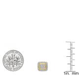 0.25 Carat (Ctw) 10K Yellow Gold Real Round Cut White Diamond Ladies Stud Earrings 1/4 CT