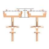 0.25 Carat (Ctw) 18K Rose Gold Real Round Cut White Diamond Ladies Stud Earrings 1/4 CT
