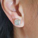0.25 Carat (Ctw) 18K White Gold Real Round Cut White Diamond Ladies Stud Earrings 1/4 CT