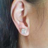 0.25 Carat (Ctw) 18K White Gold Real Round Cut White Diamond Ladies Stud Earrings 1/4 CT