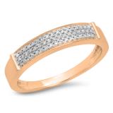 0.15 Carat (Ctw) 10K Rose Gold Round Cut Diamond Ladies Anniversary Wedding Band