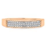 0.15 Carat (Ctw) 10K Rose Gold Round Cut Diamond Ladies Anniversary Wedding Band