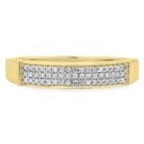 0.15 Carat (Ctw) 10K Yellow Gold Round Cut Diamond Ladies Anniversary Wedding Band