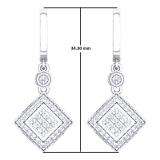 0.45 Carat (Ctw) Sterling Silver Round White Diamond Ladies Dangling Drop Earrings 1/2 CT