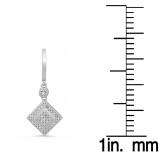 0.45 Carat (Ctw) Sterling Silver Round White Diamond Ladies Dangling Drop Earrings 1/2 CT