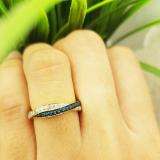 0.35 Carat (Ctw) 10K Yellow Gold Round Blue Sapphire & White Diamond Ladies Anniversary Wedding Band Swirl Stackable Ring