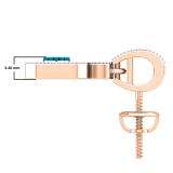 0.60 Carat (ctw) 10K Rose Gold Round Blue Sapphire & White Diamond Ladies Cluster Flower Dangling Drop Earrings
