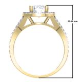 0.40 Carat (ctw) 14K Yellow Gold Round Cut White Diamond Ladies Bridal Split Shank Halo Style Semi Mount Engagement Ring (No Center Stone)