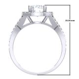 0.40 Carat (ctw) 18K White Gold Round Cut White Diamond Ladies Bridal Split Shank Halo Style Semi Mount Engagement Ring (No Center Stone)