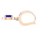 1.70 Carat (ctw) 14K Rose Gold Oval Cut Blue Sapphire & Round Cut White Diamond Ladies Halo Style Dangling Drop Earrings