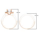 0.50 Carat (ctw) 14K Rose Gold Round Diamond Ladies Halo Style Bridal Semi Mount Engagement Ring With Matching Band Set 1/2 CT (No Center Stone)