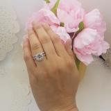 0.50 Carat (ctw) 14K White Gold Round Diamond Ladies Halo Style Bridal Semi Mount Engagement Ring With Matching Band Set 1/2 CT (No Center Stone)