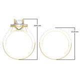 0.50 Carat (ctw) 14K Yellow Gold Round Diamond Ladies Halo Style Bridal Semi Mount Engagement Ring With Matching Band Set 1/2 CT (No Center Stone)
