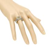 0.50 Carat (ctw) 14K Yellow Gold Round Diamond Ladies Halo Style Bridal Semi Mount Engagement Ring With Matching Band Set 1/2 CT (No Center Stone)