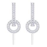 0.30 Carat (ctw) 10K White Gold Round White Diamond Ladies Fashion Dangling Earrings