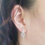 0.30 Carat (ctw) 10K White Gold Round White Diamond Ladies Fashion Dangling Earrings