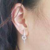 0.30 Carat (ctw) 10K White Gold Round White Diamond Ladies Fashion Dangling Earrings
