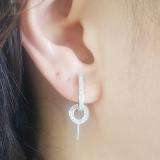 0.30 Carat (ctw) 10K White Gold Round White Diamond Ladies Fashion Dangling Earrings