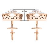 0.60 Carat (ctw) 14K Rose Gold White Diamond Ladies Cluster Flower Stud Earrings 1/2 CT