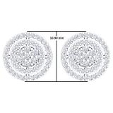 0.60 Carat (ctw) 14K White Gold White Diamond Ladies Cluster Flower Stud Earrings 1/2 CT