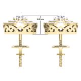 0.60 Carat (ctw) 14K Yellow Gold White Diamond Ladies Cluster Flower Stud Earrings 1/2 CT