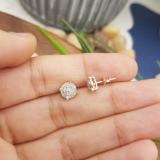 0.35 Carat (ctw) 10K Rose Gold Round Cut White Diamond Ladies Circle Halo Stud Earrings