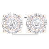 0.35 Carat (ctw) 10K Rose Gold Round Cut White Diamond Ladies Circle Halo Stud Earrings