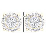 0.35 Carat (ctw) 14K Yellow Gold Round Cut White Diamond Ladies Circle Halo Stud Earrings