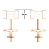 0.25 Carat (ctw) 10K Rose Gold Princess Cut White Diamond Ladies Square Shape Stud Earrings 1/4 CT