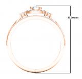 0.45 Carat (Ctw) 10K Rose Gold Round White Diamond Ladies 3 Stone Halo Bridal Engagement Ring With Matching Band Set