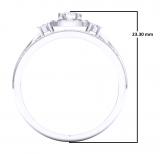 0.45 Carat (Ctw) 10K White Gold Round White Diamond Ladies 3 Stone Halo Bridal Engagement Ring With Matching Band Set