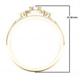 0.45 Carat (Ctw) 14K Yellow Gold Round White Diamond Ladies 3 Stone Halo Bridal Engagement Ring With Matching Band Set